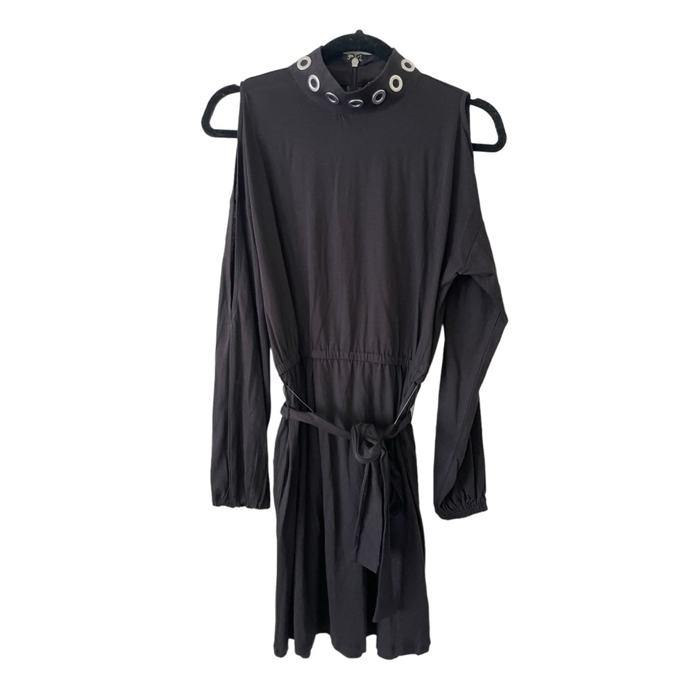 NWT MICHAEL Michael Kors Mock Neck Cold Shoulder Knee Length Dress-Small - Picture 3 of 8